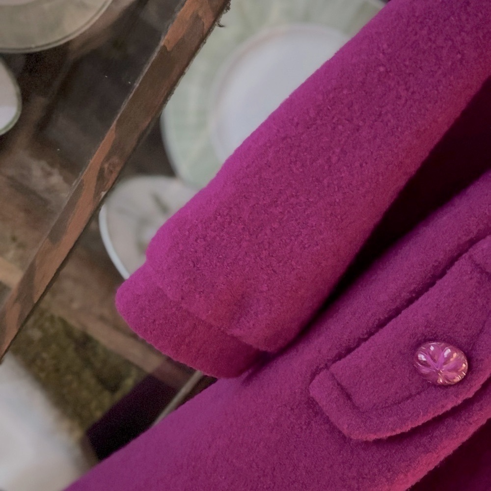 Yinge Ni Fushia Women’s Coat. Sz-10 Barbiecore Purple/Pink. Gorgeous Buttons EUC - Picture 6 of 16